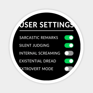 USER SETTINGS Magnet